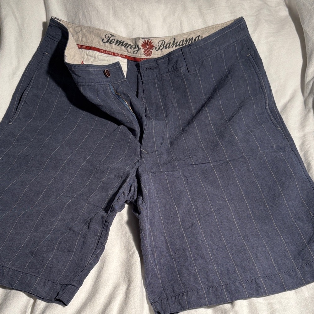 Tommy Bahama Striped Navy Men's Shorts - size 33